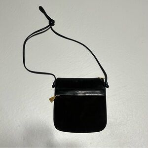 Americana By Sharif Black Suede Leather Shoulder Bag
